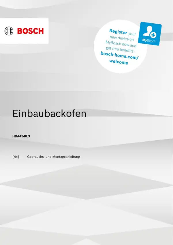 Bosch Einbaubackofen HBA4340.3 9001910437_A Handbuch