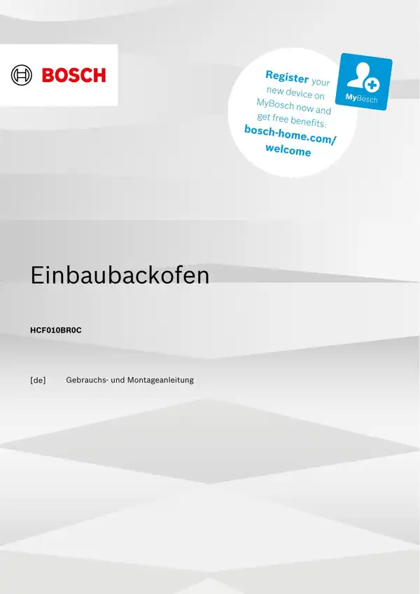 Bosch Einbaubackofen HCF010BR0C 9001902324_A Handbuch