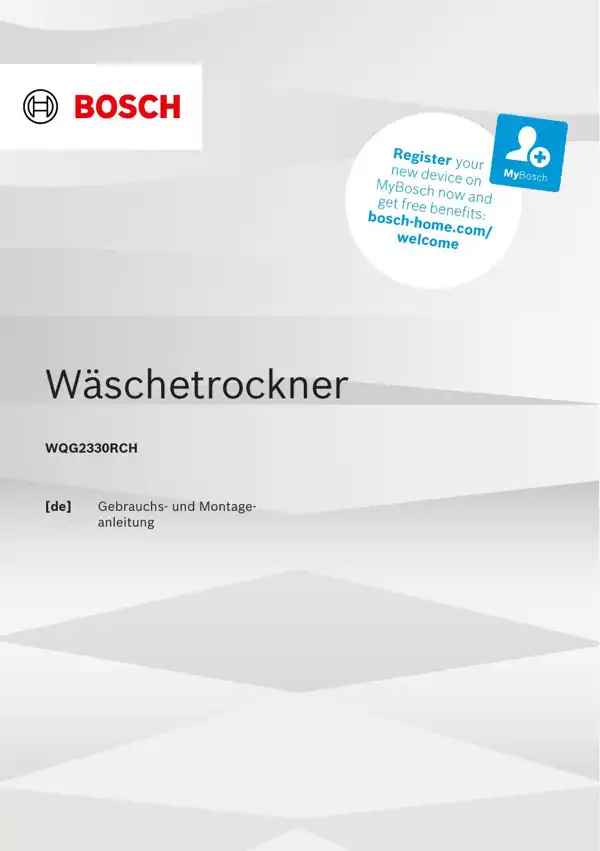 Bosch Wäschetrockner WQG2330RCH 9001930985_A Handbuch