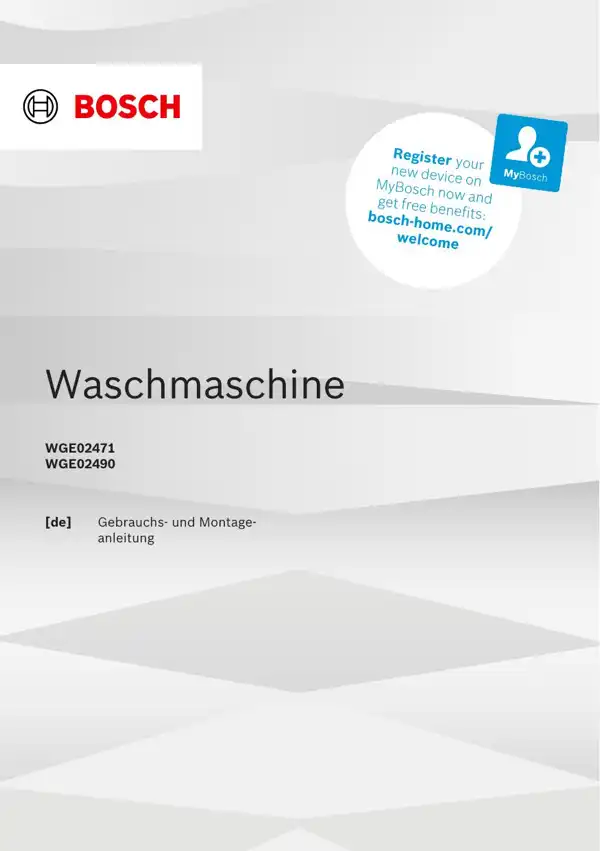 Bosch Waschmaschine WGE02471 9001937586_A Handbuch