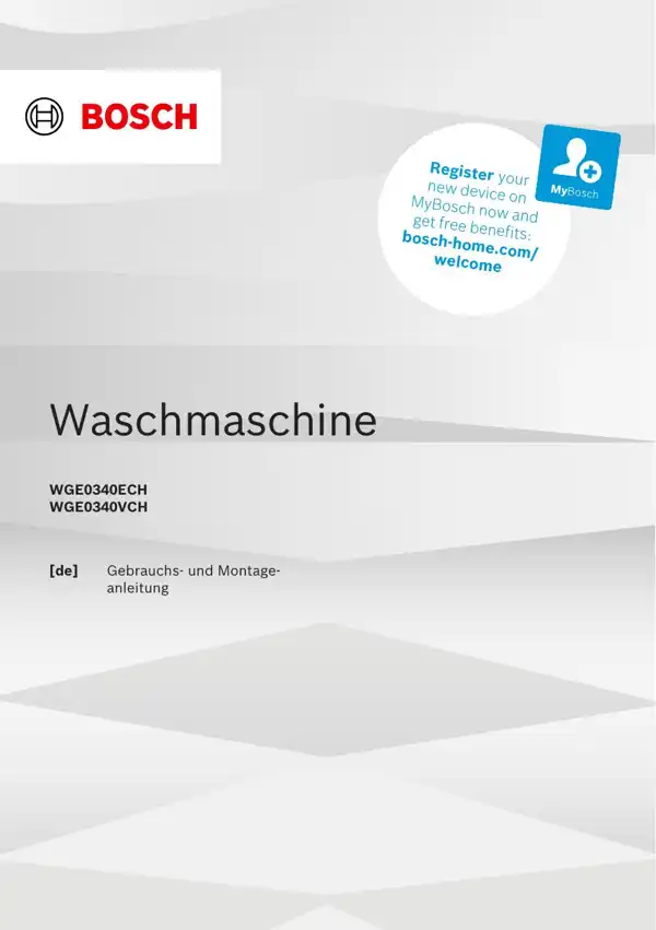 Bosch Waschmaschine WGE0340ECH 9001928381_A Handbuch