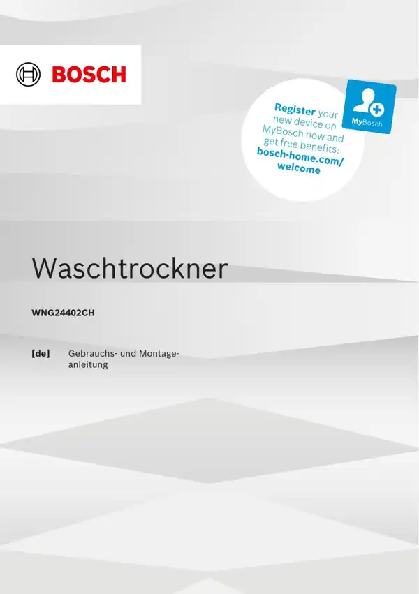 Bosch Waschtrockner WNG24402CH 9001960173_A Handbuch