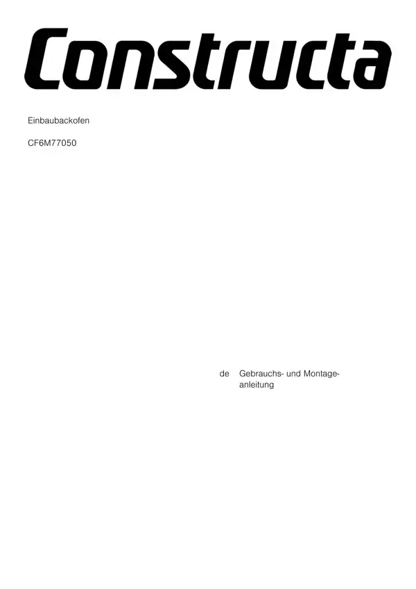 Constructa Einbaubackofen CF6M77050 9001902925_A Manual