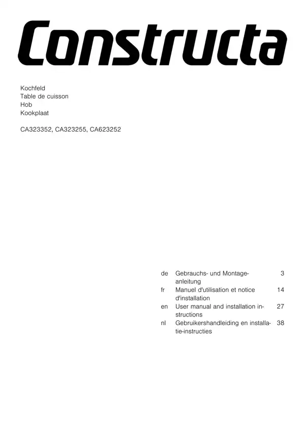 Constructa Kochfeld CA323352 9001925267_A Manual