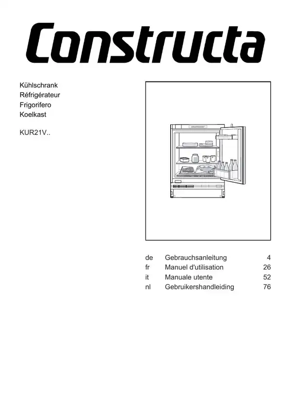 Constructa Kühlschrank KUR21V 9001916925_A Manual