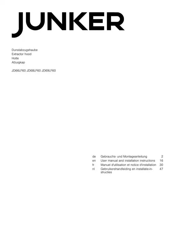 Junker Dunstabzugshaube JD66LF60 9001640883_A Handbuch