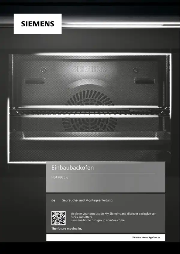 Siemens Einbaubackofen HB478G5.6 9001660982_A Handbuch