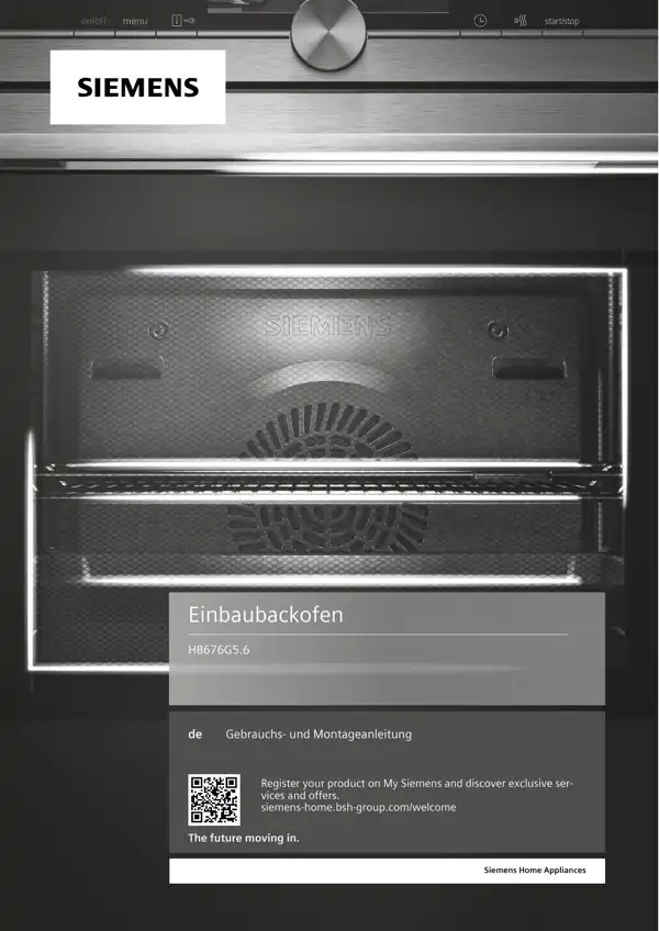 Siemens Einbaubackofen HB676G5.6 9001616883_A Handbuch