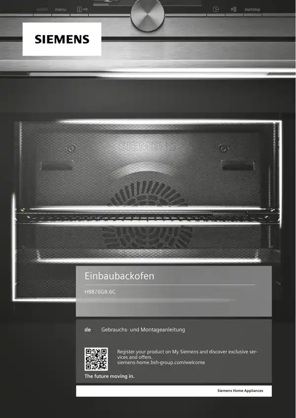 Siemens Einbaubackofen HB876G8.6C 9001617809_A Handbuch
