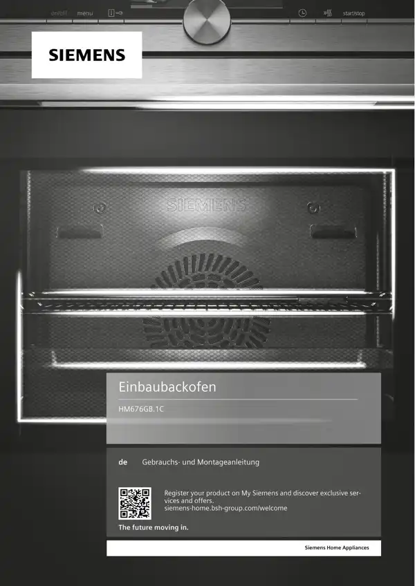 Siemens Einbaubackofen HM676GB.1C 9001616842_A Handbuch