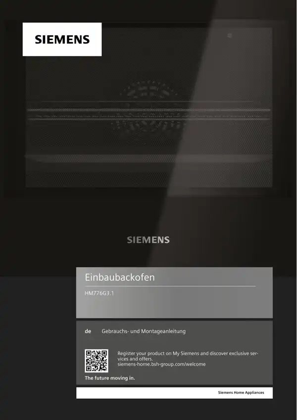 Siemens Einbaubackofen HM776G3.1 9001647452_A Handbuch
