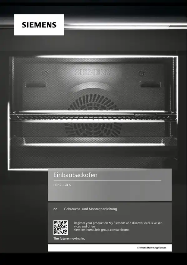 Siemens Einbaubackofen HR578GB.6 9001662791_A Handbuch