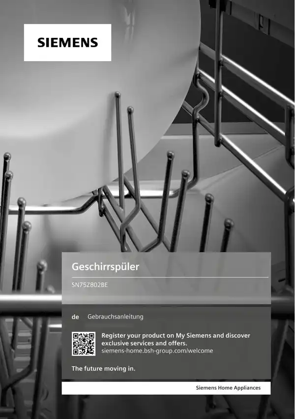 Siemens Geschirrspüler SN75Z802BE 9001699743_A Handbuch