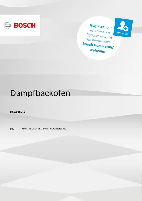 Bosch Dampfbackofen HSG958D.1 9001681701_A Handbuch