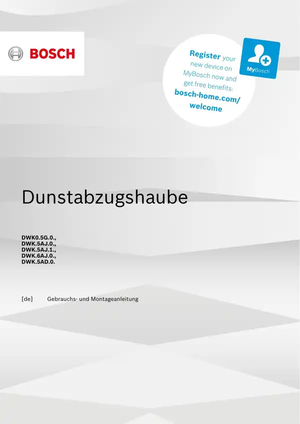 Bosch Dunstabzugshaube DWK0.5G.0 9001698127_A Handbuch