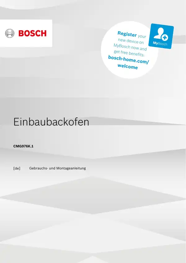 Bosch Einbaubackofen CMG976K.1 9001681967_A Handbuch