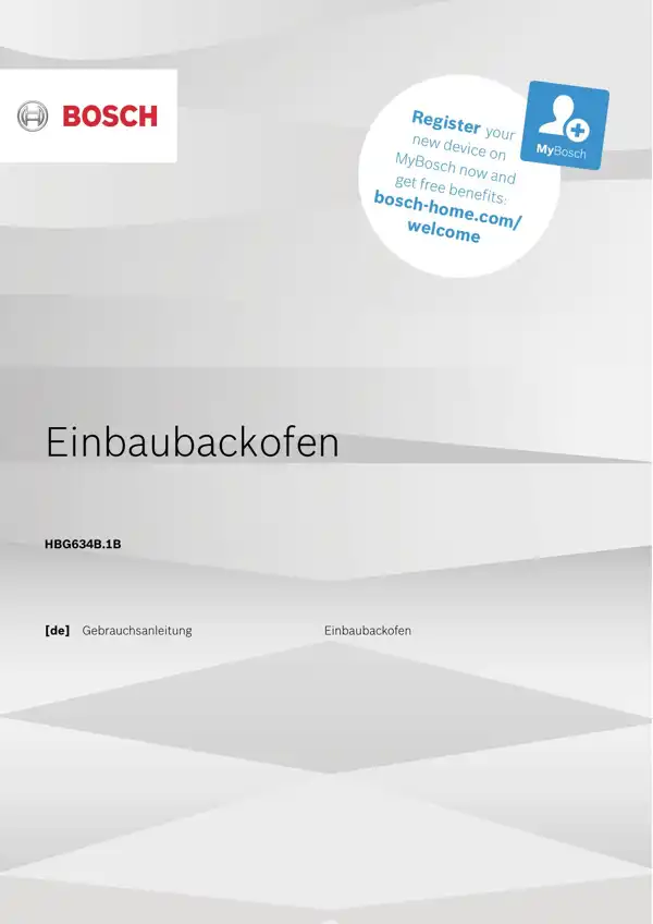 Bosch Einbaubackofen HBG634B.1B 9001601647_A Handbuch