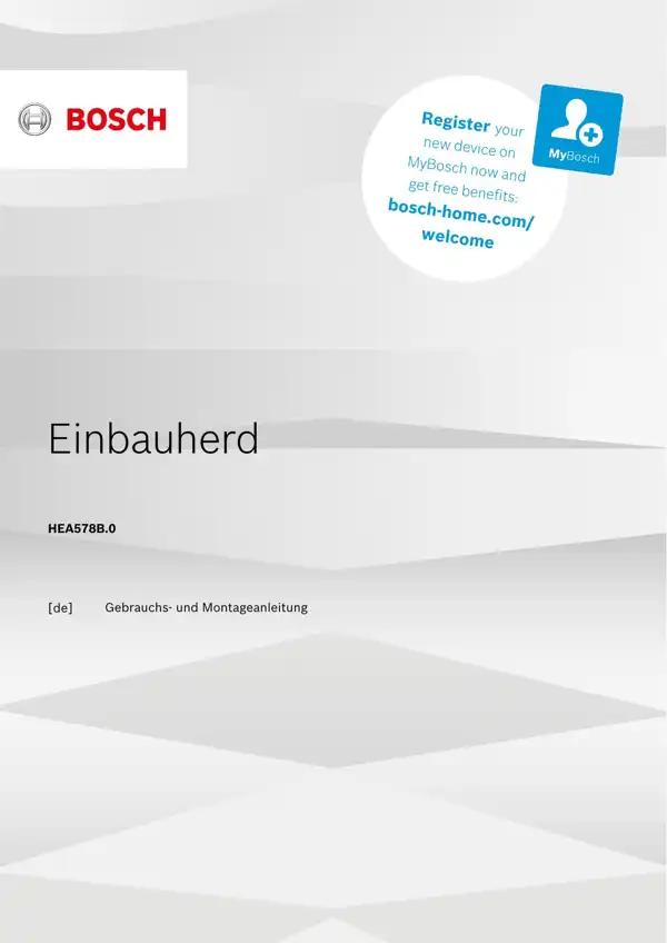 Bosch Einbauherd HEA578B.0 9001675718_A Handbuch