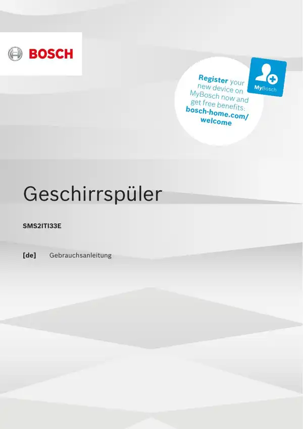 Bosch Geschirrspüler SMS2ITI33E 9001605218_A Handbuch