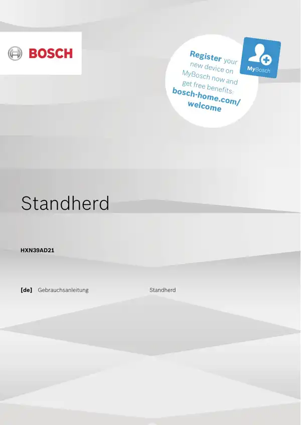 Bosch Standherd HXN39AD21 9001602830_A Handbuch