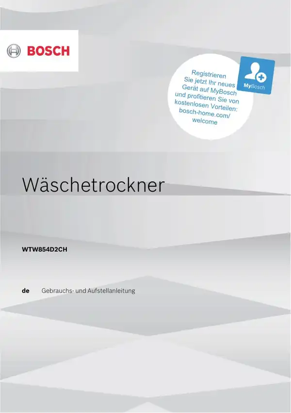Bosch Wäschetrockner WTW854D2CH 9001606534_A Handbuch