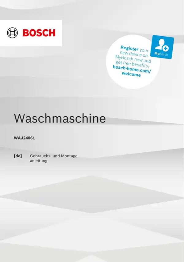 Bosch Waschmaschine WAJ24061 9001695788_A Handbuch