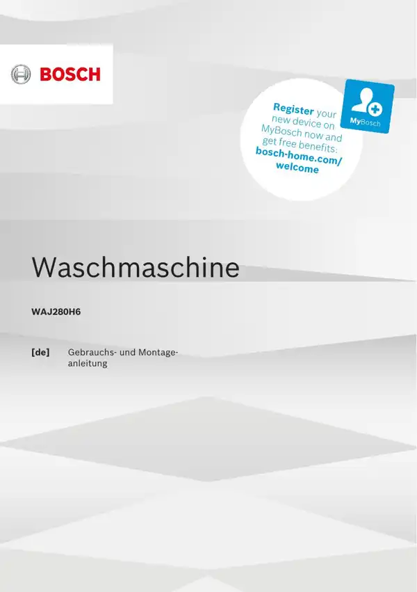Bosch Waschmaschine WAJ280H6 9001694477_A Handbuch