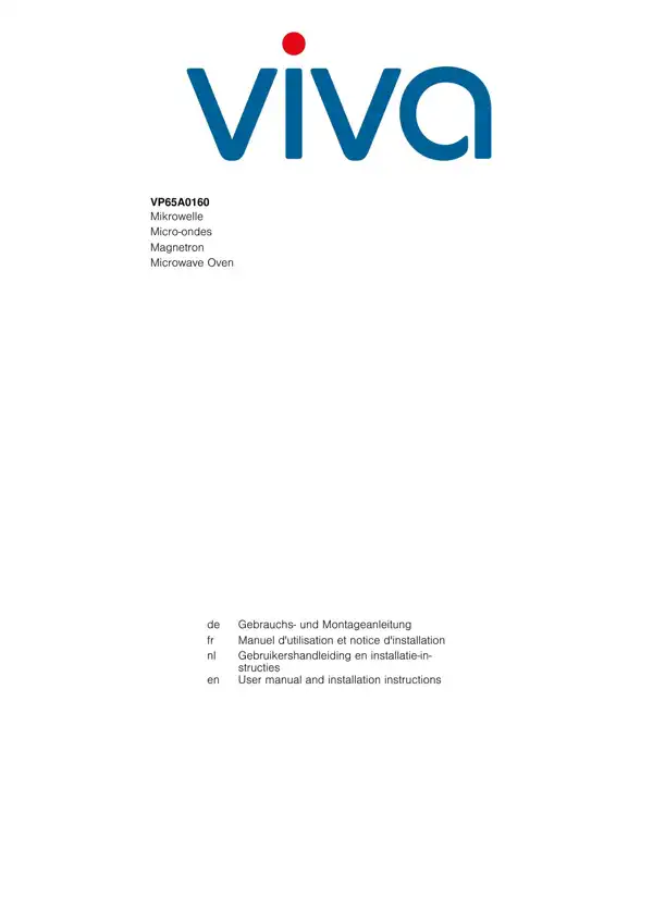 Viva Mikrowelle VP65A0160 9001611181_A Handbuch