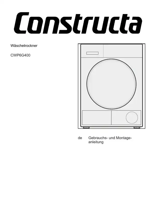 Constructa Wäschetrockner CWP6G400 9001630661_A Handbuch