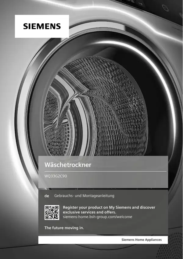 Siemens Wäschetrockner WQ33G2C90 9001621790_A Handbuch
