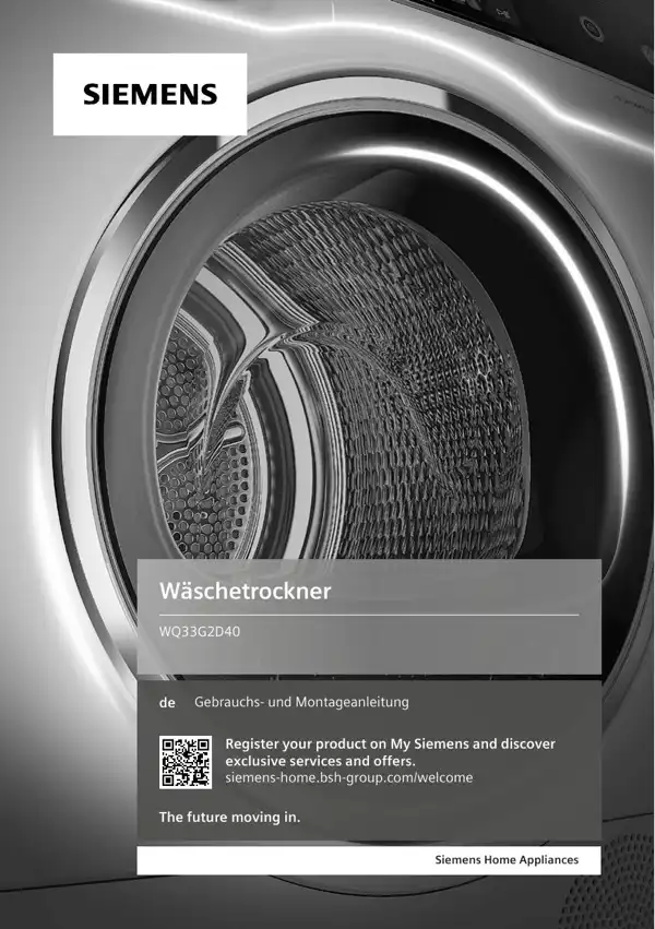 Siemens Wäschetrockner WQ33G2D40 9001625487_A Handbuch