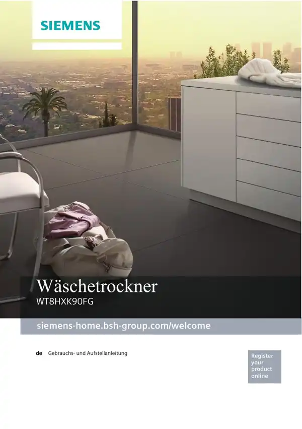 Siemens Wäschetrockner WT8HXK90FG 9001607169_A Handbuch