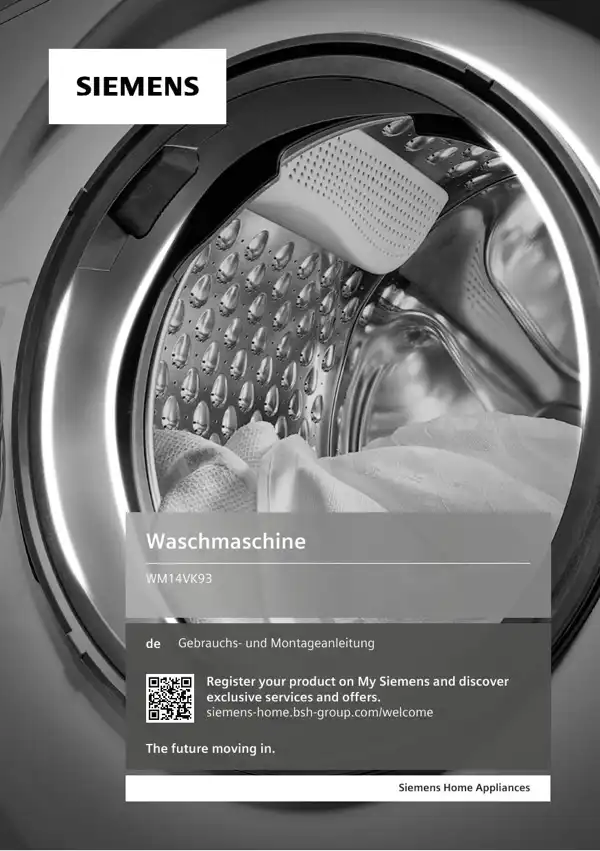 Siemens Waschmaschine WM14VK93 9001631412_A Handbuch